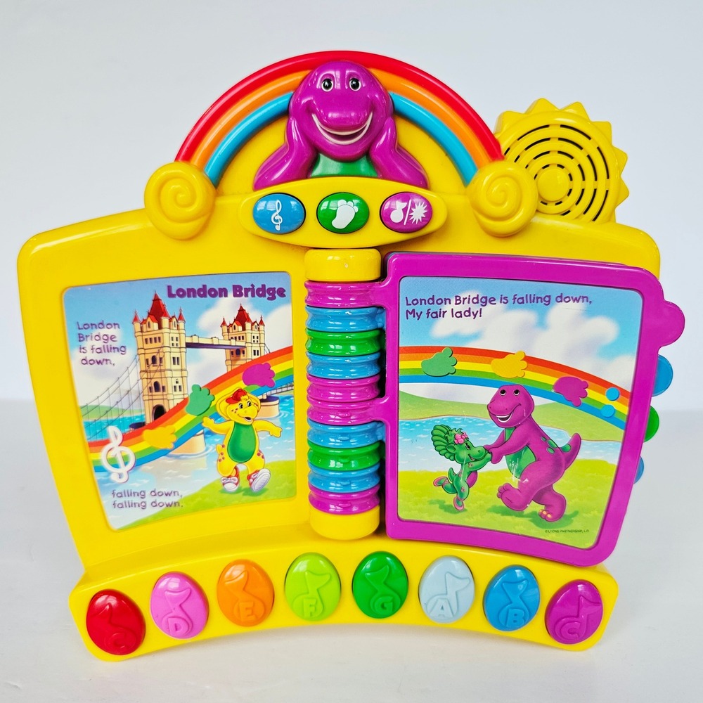 Vintage Barney & Friends Musical Interactive Piano Book Toy Nursery Rhymes 90s